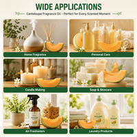 Huile parfumée en gros à l'arôme de cantaloup pour la fabrication de rouges à lèvres, bougies, savons, parfums DIY, diffuseurs d'arômes, huile essentielle en vrac