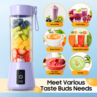 Draagbare USB oplaadbare blenderbeker met 6 messen, mini elektrische sapcentrifuge beker, reisfruit smoothie maker, draagbare sapmixer