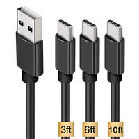 Kabel USB Type C Wavelink Kustom 1m 2m dengan Selubung PVC dan Pelindung Anyaman, Pengisian Cepat, Kabel Data USB ke C