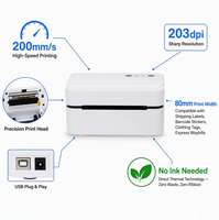 Imprimante thermique directe de codes-barres Gprinter GP-9124D 80 mm, 3 pouces, 200 mm/s, USB, pour étiquettes d'expédition, de vente au détail et de vêtements