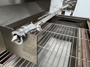 شواية تجارية مزدوجة الوقود بطول 1 متر من الفولاذ المقاوم للصدأ مع سيخ دوار للشواء تعمل بالغاز والفحم - Product Image 4