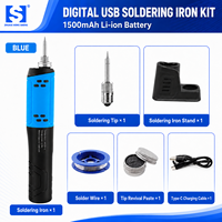 Kit de fer à souder numérique USB 8W 10W, 1500mAh 6Wh, rechargeable, type C, réglable 200-450°C, outil de réparation électronique portable