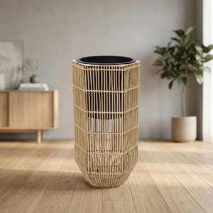Nouvelle Conception Tendance : Jardinière Colonne Hexagonale Minimaliste en PVC, avec Lattes Ajourées, Lot de 2 pour Décoration de Sol, Patio et Jardin - Product Image 4