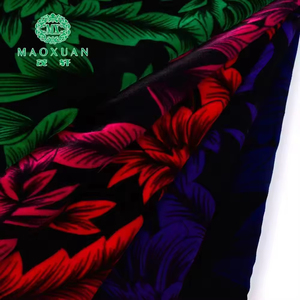 Tissu de velours de style moyen-orient 100% polyester personnalisé tissé tissu imprimé micro velours noir rouge 5000 pour robe - Product Image 6