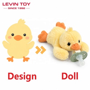 Doudou personnalisé en peluche : Oie douce blanche, porte-sucette, animal en peluche pour bébé, confort personnalisé - Product Image 4