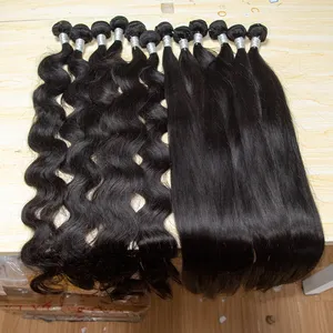 Extensiones de cabello humano brasileño de seda, pelo de alta calidad con cutícula virgen, línea de cabello grueso, con cierre, 12A, para bodas y fiestas