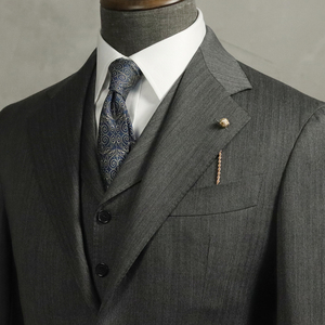 Abito Italiano <span class=keywords><strong>Su</strong></span> <span class=keywords><strong>Misura</strong></span> MTM Semi Artigianale, Completo Semi-Canvass con Spalle Napoletane, Abito da Uomo 100% Lana per Sposo e <span class=keywords><strong>Matrimonio</strong></span> - Product Image 3