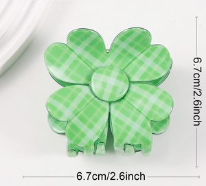 กิ๊บติดผมรูปใบโคลเวอร์ลายสก็อตสำหรับผู้หญิง วัสดุ PVC สำหรับวันเซนต์แพทริก - Product Image 2