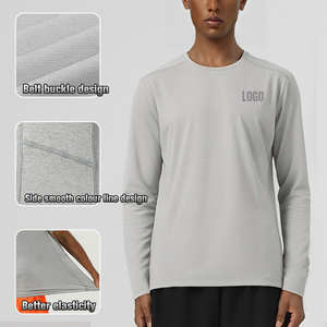 Maglietta da corsa Design personalizzato all'ingrosso 100% camicie a maniche lunghe in poliestere per uomini gimwear a compressione a maniche lunghe da uomo - Product Image 3