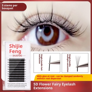 Pestañas de Fábrica al por Mayor, Pestañas de Pelo Sintético 5D con Diseño de Flor, Pestañas Individuales Súper Suaves, Estilo Celebridad de Internet - Product Image 1