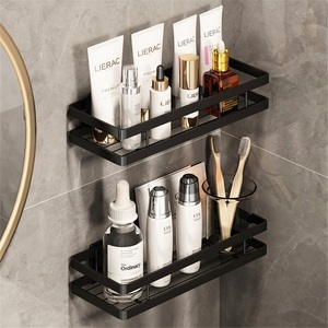 Étagère d'angle moderne en alliage de zinc pour salle de bain, sans perçage, à un seul niveau, pour rangement sous lavabo ou toilettes - Product Image 5