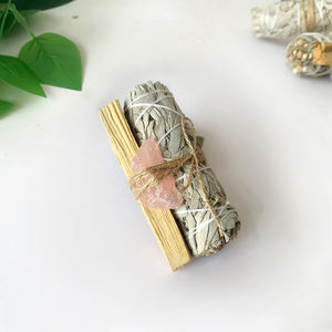 Juego de aromaterapia de piedra original de cristal de madera sagrada de Perú, salvia natural, Meditación de Yoga, purificación interior - Product Image 5