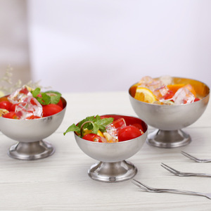 Tigela de Aço Inoxidável para Sorvete e Sobremesa, Taças Metálicas para Pudim, Suporte para Salada, Parfait, Lanche, Frutas e Doces - Product Image 1