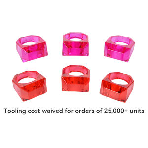 Fabricant Vente en gros Vente en gros Bague en cristal en plastique Bague de déclaration transparente de dessin animé - Product Image 2