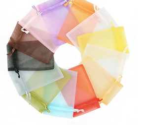 Bolsas de Almacenamiento de Organza Grande de Alta Densidad con Cordón, 20 Colores Disponibles, Tamaños 16x22cm 20x30cm para Regalo, Venta al Por Mayor - Product Image 1