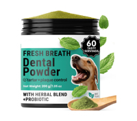 Poudre Nettoyante pour Dents de Chiens et Chats la Plus Vendue, à Base d'Algues Marines, Réduit la Plaque Dentaire et la Mauvaise Haleine, Soutient le Système Immunitaire, 2G, Absorption Rapide