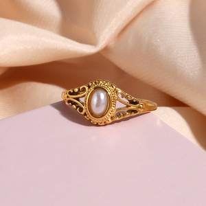 Anello di Gioielleria Dreamshow con Perla d'Acqua Dolce, Anello Unico in Oro con Perla, Gioiello Quotidiano con Motivo Floreale - Product Image 4