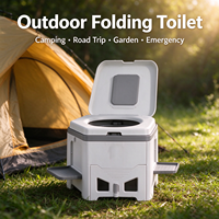 Toilette de camping pliable portable en PP, légère et pliable, pour les voyages en plein air, les situations d'urgence, la voiture, le camping-car, la randonnée, l'escalade