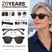 Montures de lunettes en acier et TR à monture complète, avec verres polarisés à clipser anti-radiation confortables et protection UV400, vente en gros