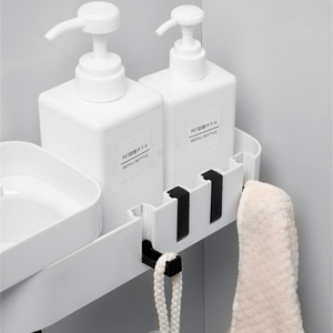 Estante de almacenamiento para baño, organizador de montaje en pared autoadhesivo sin perforación, soporte giratorio expandible para champú - Product Image 5