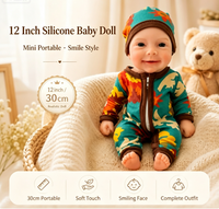 12 Zoll Vollplatin-Silikon Reborn-Babypuppe, Lebensechte Neugeborenen-Simulationspuppe, Sammlerstück Spielzeugfigur Heimdekoration