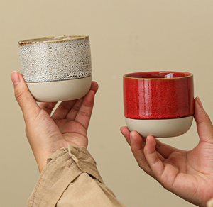 Tazza da Caffè Arabo in Ceramica Artigianale con Finitura Sabbiata, Stile Rustico Saudita, per Espresso, Macchiato e Tè Wabi-sabi, Ideale per il Majlis - Product Image 5