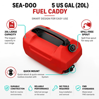 Caddie à carburant portable Sea-Doo 5 US Gal 20L d'origine, accessoire marin authentique pour jet ski, embarcation personnelle, PWC, tourisme