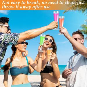 Flûtes à champagne en plastique transparent jetables, verres à vin en plastique pour mariage, célébration, fête d'anniversaire - Product Image 6