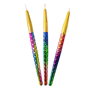 Ensemble de 3 pinceaux à ongles en acrylique personnalisés à manche dégradé, ultra fins, pour le dessin et la peinture, outil de manucure professionnel - Product Image 6