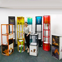 JiongChang Présentoir en acrylique personnalisé, tour spirale pop-up rétractable et rotative pour salons professionnels