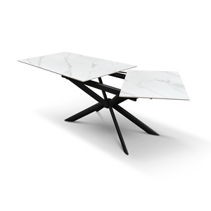 Priscilla Extendable Ceramic <b>Table</b> Statuary <b>White</b> Metal Base Internal Use - Product Image 5