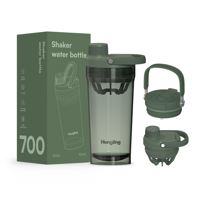 Hong Ling Durable Leak-proof Shaker With Quick Open Lid and Powder Chamber Perfect for Gym or Travel Travel Sport Shaker Bottle