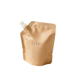Custom Printed Kraft Paper Eco Friendly <b>Biodegradable</b> Liquid Stand Pouch Liquid Body Oil Lotion Hand Cream Shampoo <b>Packaging</b> - Product Image 6