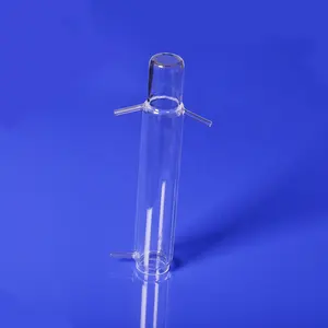 Ácido & alkali resistente reator de tubo de vidro de quartzo com camada dupla