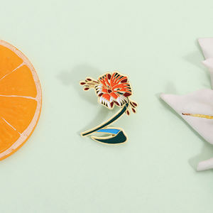 زهرة اقتباس المينا دبوس لطيف الأزهار بروش شارة معدنية للملابس حقيبة الظهر المجوهرات هدية للأصدقاء بالجملة - Product Image 2