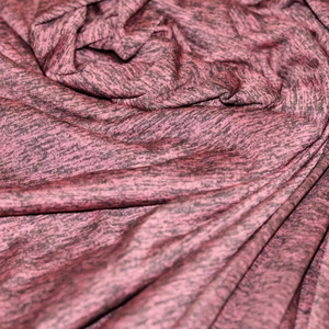 ผ้าเจอร์ซีย์ถักลายเฮเธอร์สีไวน์ สำหรับชุดกีฬา ระบายเหงื่อได้ดี ผลิตจากโพลีเอสเตอร์ 100% ขนาด 60 นิ้ว - Product Image 1