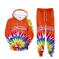 Ensemble de sweats à capuche streetwear surdimensionnés à épaules tombantes, entièrement imprimés par sublimation 3D personnalisée, motifs Backwoods Cookie RAW, dessins animés et anime