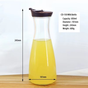 <span class=keywords><strong>Carafe</strong></span> à thé en <span class=keywords><strong>verre</strong></span> transparent à large ouverture de 900 ml, <span class=keywords><strong>carafe</strong></span> à <span class=keywords><strong>eau</strong></span> froide, pichet à lait en <span class=keywords><strong>verre</strong></span> <span class=keywords><strong>avec</strong></span> couvercle en PP - Product Image 6