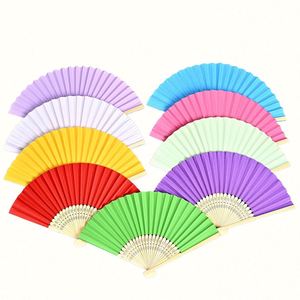 Abanicos de Mano Portátiles de Bambú para Invitados de Boda, Diseño de Arte Folclórico Tallado y Pintado, Recuerdo para Fiesta de Navidad - Product Image 2