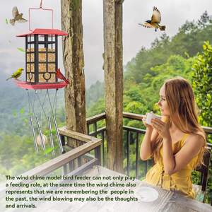 금속 조류 피더 기념 바람 차임 방수 야외 교수형 정원 장식품 홈 장식 파티오 새 친화적 인 새 피더 - Product Image 4