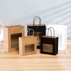 Wholesale Handle Kraft Paper <b>Bag</b> Custom Printing Food Takeaway Packaging Tote Craft Paper <b>Bag</b> Takout Kraft Paper Handle <b>Bags</b> - Product Image 6