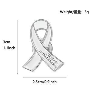 Broche en alliage ruban rose, rouge, violet, bleu, vert, noir, jaune, blanc pour la sensibilisation au cancer du sein, idéale pour mariage - Product Image 2