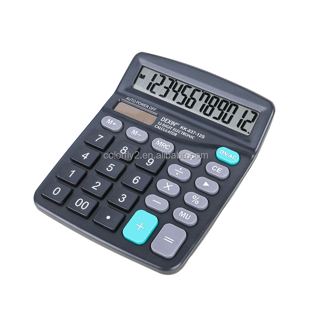 Factory Supply 12 Digit Dual Power Desk Real Solar Energy Cheap Two Power AA Battery Desktop Office Calculator