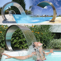 Fuente Artificial de Cascada para Piscina, Cascada de Jardín al Aire Libre, Fuente de Cascada Interior