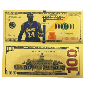 ธนบัตรบาสเก็ตบอล 100 ดอลลาร์อเมริกา โคบี้ แบรนท์ 12 แบบ ขายดี ชุบทอง 24k สำหรับนักสะสม - Product Image 6