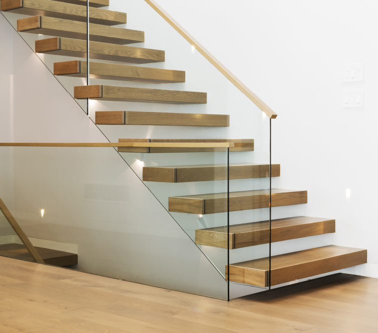 Customized Stairs with Tempered Glass - Modern & Durable