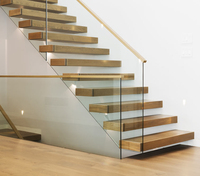 Escaliers personnalisés avec verre trempé, escalier droit mono