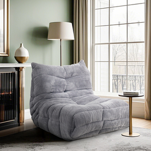 Customization Lazy Sofa Light Gray High Density Foam <strong>Bean</strong> <strong>Bag</strong> <strong>Chair</strong> Bedroom And Living Room, Reading Nook Compression Sofa Bed