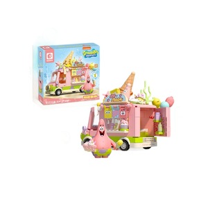 Camion de crème glacée Bob l'éponge et Patrick Star, blocs de construction, 200-400 pièces, jouet éducatif pour enfants de 5 à 14 ans - Product Image 1