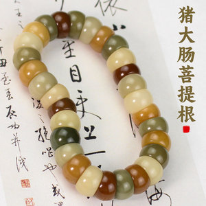 สร้อยข้อมือรากบอดี พร้อมจี้รูปไส้หมู ลูกปัดหินธรรมชาติ เครื่องประดับสำหรับทุกเพศ ขัดเงาด้วยมือ สร้อยข้อมือคู่หลากสี - Product Image 1
